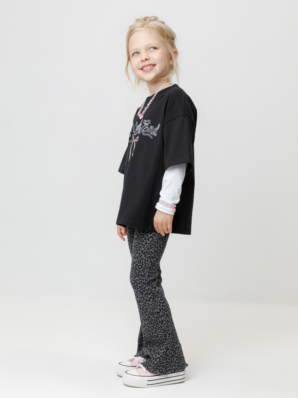 Брюки для девочки, артикул: МП 400835, цвет: серый, фото 3