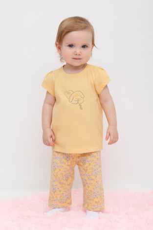 Лосины для девочки, артикул: КР 4321, цвет: желтый