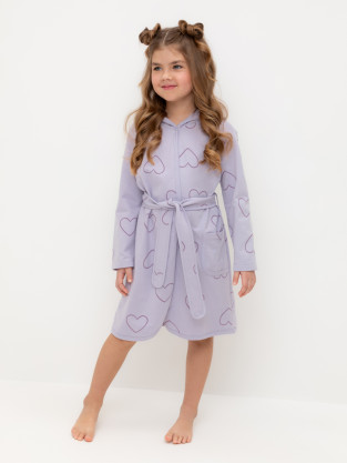 Халат для девочки, артикул: К 5763, цвет: фиолетовый
