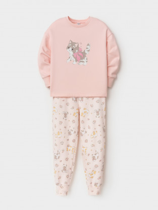 Пижама для девочки, артикул: К 1567, цвет: светло-розовый