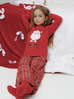 Пижама для девочки, артикул: К 1623, цвет: красный