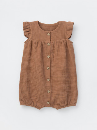Полукомбинезон для девочки, артикул: ТК 62016, цвет: коричневый